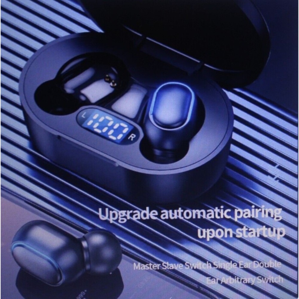 Bluetooth Wireless Earphones TWS In Ear 5.0 Intel Digital Display Sports Stereo